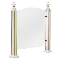 Свечная лавка. Секция №15, стеклянная перегородка белая с золотом (патина)