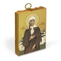 Икона блаженной Ксении Петербургской на деревянной основе, на холсте с золочением