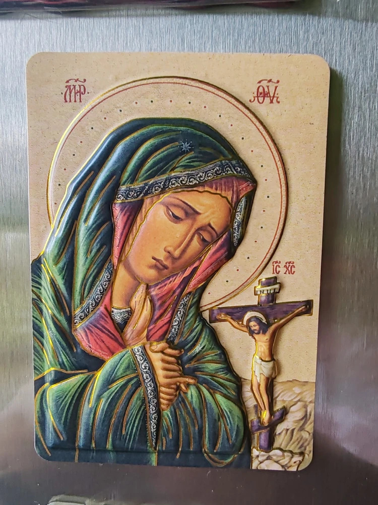 Магнит с иконой Божией Матери "Ахтырская", 7х10 см