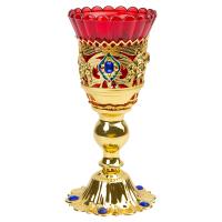 Лампада настольная, цинковый сплав, камни, цвет &quot;под золото&quot;, 9х16 см, №2, У 55-0257