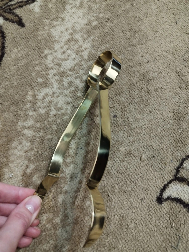 Щипцы для угля, латунь, длина 18,5 см