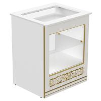 Свечная лавка "Суздальская". Секция №1, со стеклом, белая с золотом (патина)