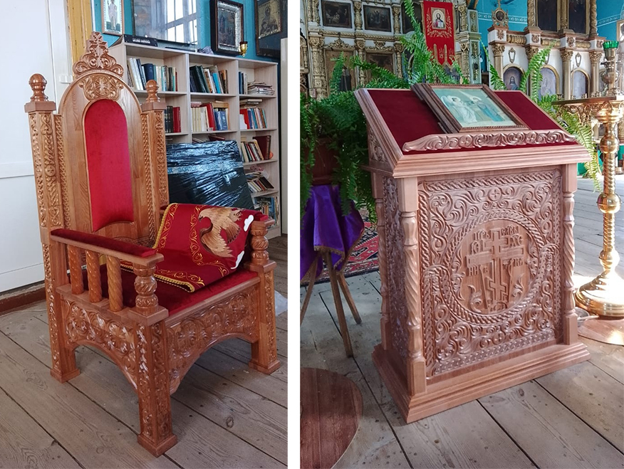 Аналой центральный "Ивановский", цвет "кипарис", 85х50х120 см