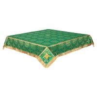 Пелена на престол с вышитыми херувимами, шелк &quot;Горненский&quot;, зеленая с золотом