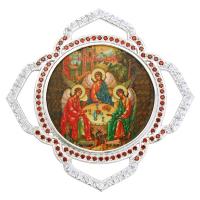 Накладка на митру "Троица" из ювелирного сплава в серебрении, с фианитами, №12