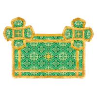 Покровцы и воздух, шелк &quot;Горненский&quot;, зеленые с золотом