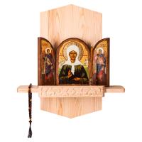 Полка для икон "Суздальская" прямая, цвет "натуральное дерево", 1 ярус