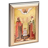 Икона благоверных князей Петра и Февронии Муромских в пластиковой рамке, 13х1,5х18 см