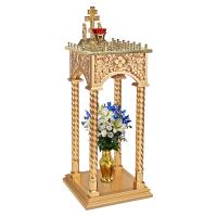 Панихидный стол на 36-50 свечей "Суздальский", цвет "золото", колонны