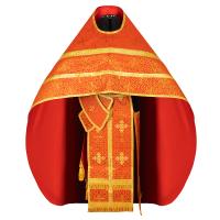 Иерейское облачение, парча "Афон", красное с золотом