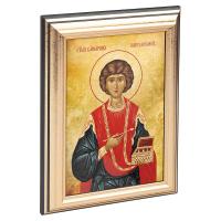Икона великомученика и целителя Пантелеимона в пластиковой рамке, 13х1,5х18 см