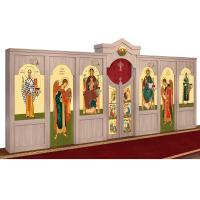 Иконостас "Самарский" одноярусный, цвет "дуб честерфилд", 608х40х275 см