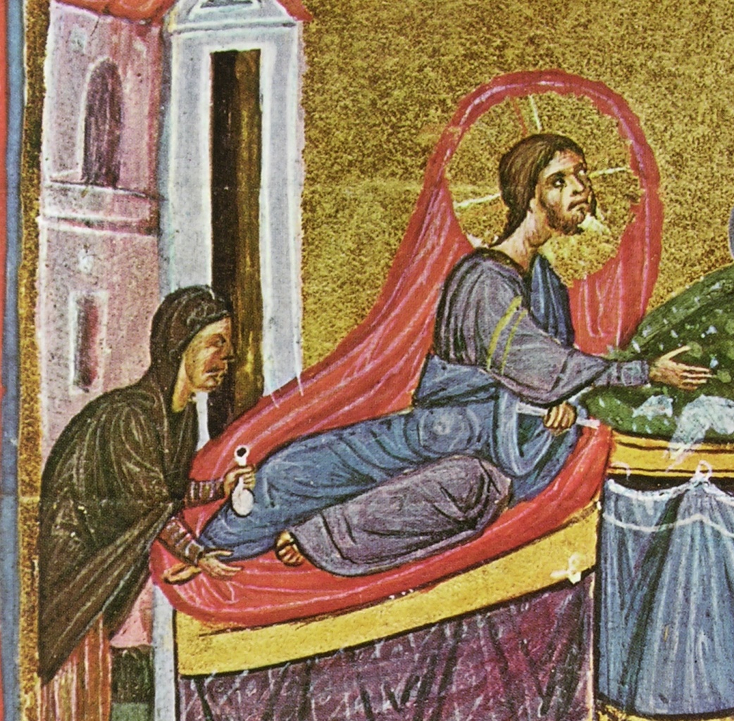 Помазание Иисуса миром. Византийская икона