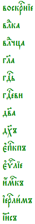 Слова под титлами в церковнославянском языке