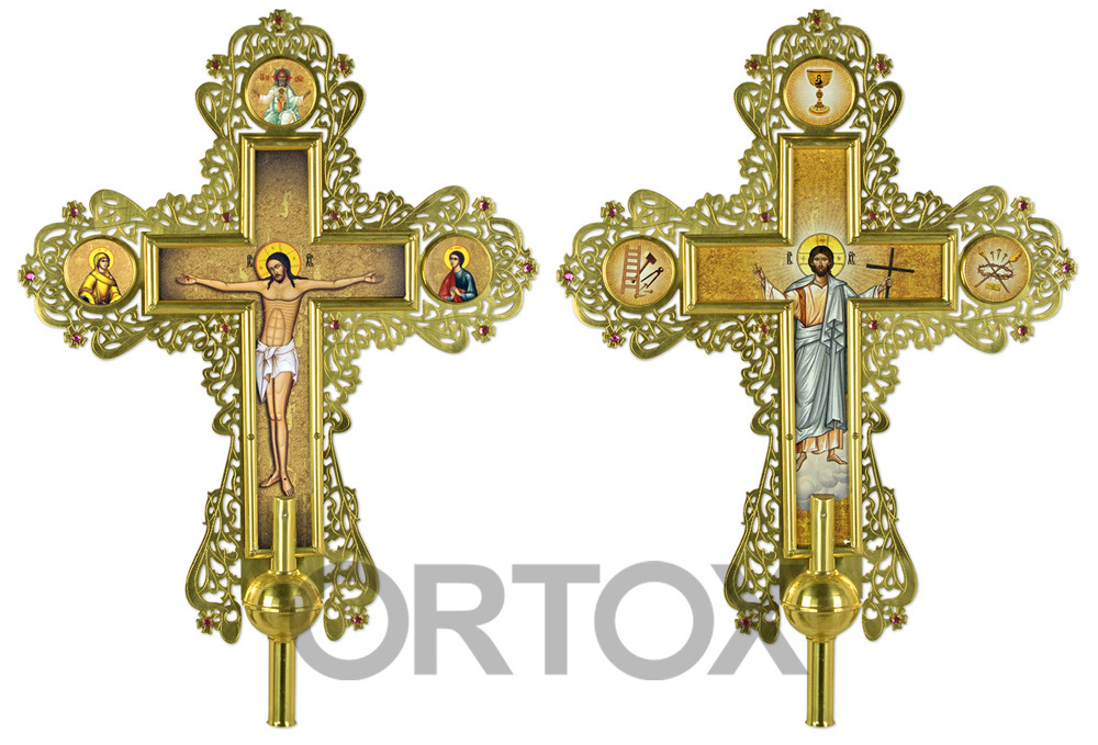 Запрестольный крест с двумя изображениями 