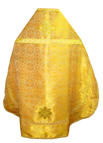 Иерейское облачение желтое, греческая парча, машинная вышивка фото 2