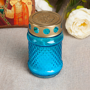 Лампада неугасимая (фонарик), высота 10,7 см (голубая)