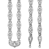 Цепь для наперсных крестов и панагий из ювелирного сплава в серебрении №9