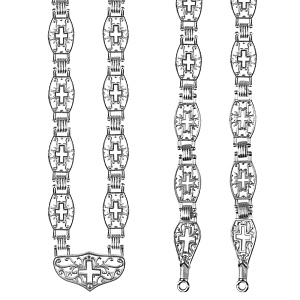 Цепь для наперсных крестов и панагий из ювелирного сплава в серебрении №9 (с перемычкой)