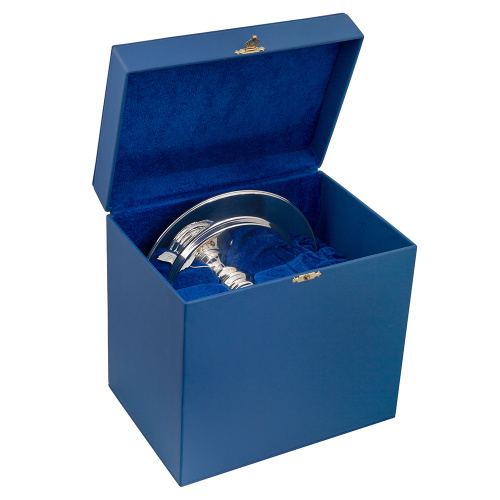 Дискос из ювелирного сплава в серебрении с фрагментарной позолотой, Ø 21,5 см фото 5