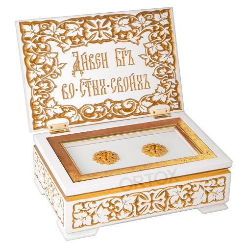 Ковчег для мощей "Суздальский" белый с золотом (краска), 30х20х12 см фото 3