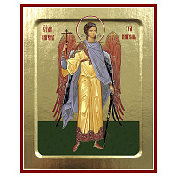 Икона Ангела Хранителя ростовая, на дереве, золочение (поталь), 12,5х16 см