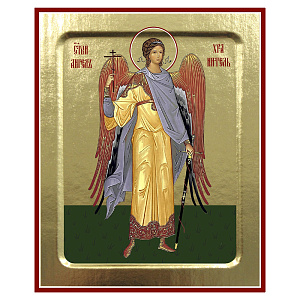 Икона Ангела Хранителя ростовая, на дереве, золочение (поталь), 12,5х16 см (лак)