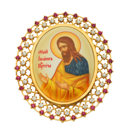 Накладки на митру (комплект из 4 штук) из ювелирного сплава в позолоте, с фианитами, №33 фото 13