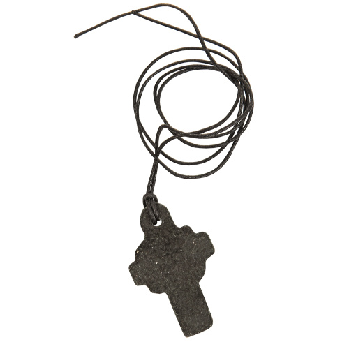 Нательный крестик черный кожаный с гайтаном, 2,5х4 см фото 6