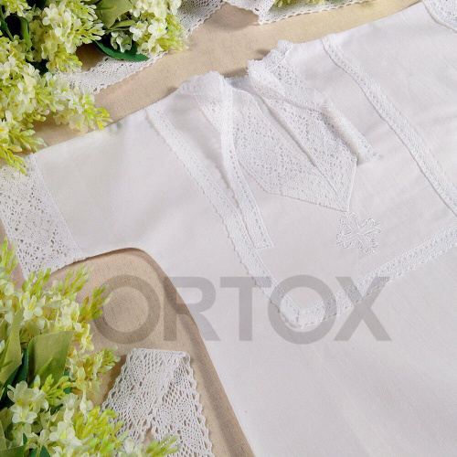 Рубашка для крещения "Лучик" белая из бязи, размер в ассортименте фото 18