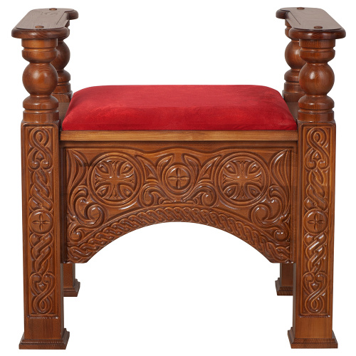 Седалище "Ярославское", цвет "орех", красная ткань, 68х52х68 см фото 2