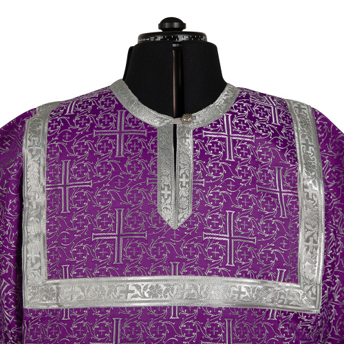 Стихарь алтарника, парча "Афон", фиолетовый с серебром фото 4