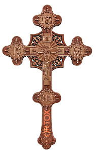 Крест напрестольный резной с лилиями, 26х42 см (груша)