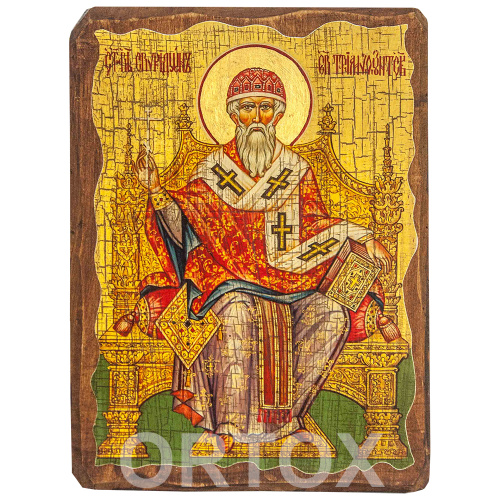 Икона святителя Спиридона Тримифунтского, под старину №1