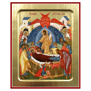 Икона Успения Пресвятой Богородицы, на дереве, золочение (поталь), 12,5х16 см (лак)
