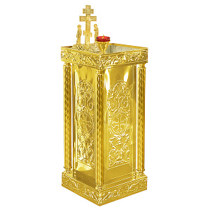 Панихидный стол песковой "Иерусалимский", колонны, чеканка, 40х40х90 см (нерж. сталь)