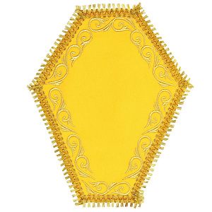 Плат под крест шестигранный желтый вышитый (26х33 см)