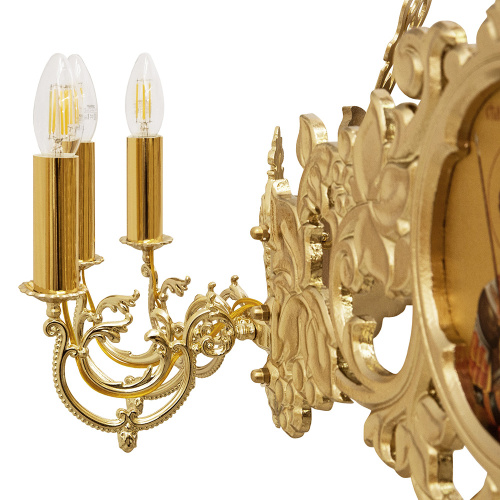 Хорос с иконами "Богоявленский" на 15 свечей, цвет "под золото", диаметр 151 см фото 11
