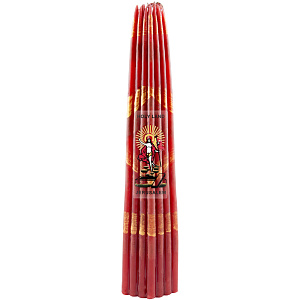 Свечи "Иерусалимские" парафиновые красные, обожженные Благодатным огнем (высота 24 см)