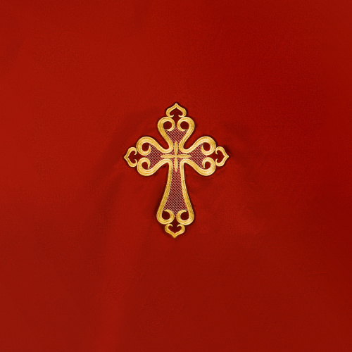 Катапетасма с вышитым крестом, креп-сатин, 140х320 см фото 3