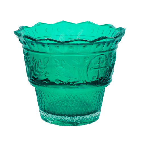 Стаканчик для лампады "Ландыш" зеленый, 8,5х7 см Стаканчик для лампады "Ландыш" зеленый, 8,5х7 см