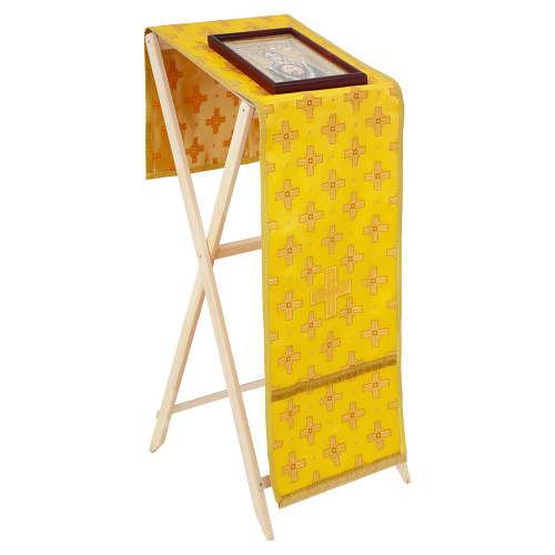 Накидка на аналой перекидная, шелк "Святительский", желтая с золотом, 45,5х200 см фото 5