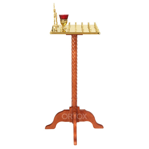 Панихидный стол на 36-50 свечей "Курский", цвет "кипарис", колонна фото 4