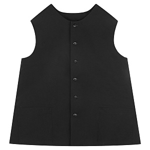 Жилет для священнослужителей черный утепленный, габардин, с накладными карманами (пуговицы)