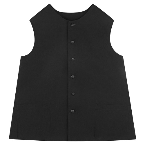 Жилет для священнослужителей черный утепленный, габардин, с накладными карманами