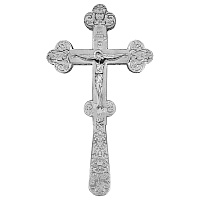 Крест напрестольный латунный в серебрении, 12х21,5 см