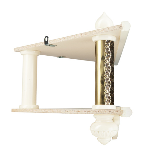 Полка для икон угловая двухъярусная, цвет белый, басменный декор, 63х33х32 см фото 3 Полка для икон угловая двухъярусная, цвет белый, басменный декор, 63х33х32 см фото 3