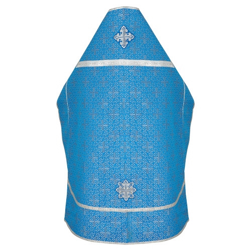 Иерейское облачение, парча "Афон", голубое с серебром фото 2