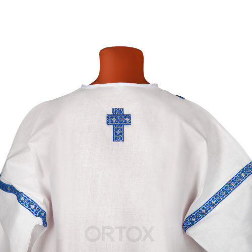 Рубашка для крещения мужская белая из плотной бязи, размер в ассортименте фото 4