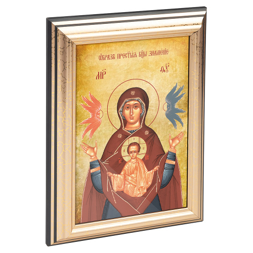 Икона Божией Матери "Знамение" в пластиковой рамке, 13х1,5х18 см